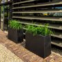 Pottery Pots Natural Jort rechthoekige plantenbak hoog zwart